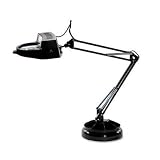 Desk Lamp with Magnifier Black