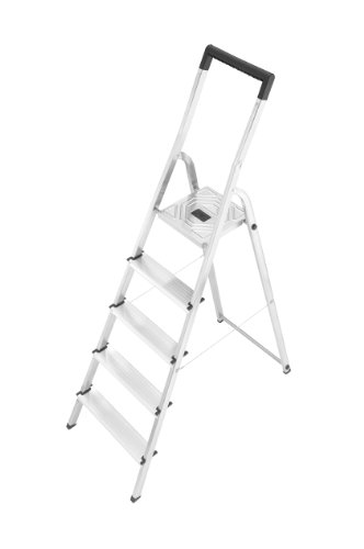 Hailo 8945-001 Alu-Sicherheits-Haushaltsleiter L40 - 5 Stufen mit Sicherheitsbügel Hailo 8945-001 Alu-Sicherheits-Haushaltsleiter L40 - 5 Stufen mit Sicherheitsbügel