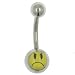 pug26  - Belly Navel Rings Mad Face Dangle