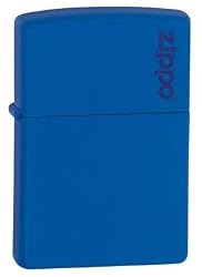 Zippo Lighter-royal Blue Matte with Zippo Logo