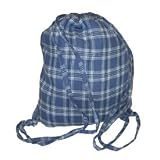 Blue white check flannel novelty print sling bag practice gear school bag