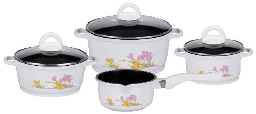 ELO 76004 Paradiso 7-Piece Cast Aluminum Dual-Layer Non-Stick Cookware Set, White