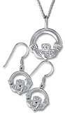 Sterling Silver Claddah Necklace and Earring Set