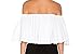 Simplee Apparel Women's Off the Shoulder Ruffle Cotton Crop Top Blouse Shirt White
