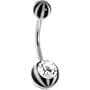 Crystalline Gem Midnight Beach Ball Belly Ring