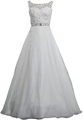 A-line Scoop Neck Beaded Lace Crystal Organza 2015 Wedding Dress  With a Sash 