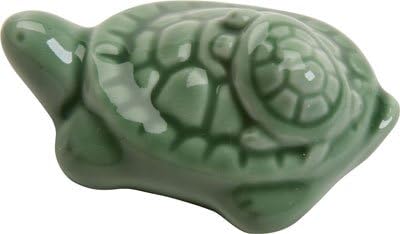 Green Turtle with Baby Japanese Ceramic Chopstick Rest; 1 Rest
