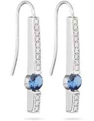 0.24 Cts Diamond & 0.80 Cts Tanzanite Earrings in 14K White Gold