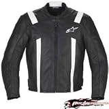 ALPINESTARS ROD LEATHER JACKET BLACK/WHITE MD 310258-12-M