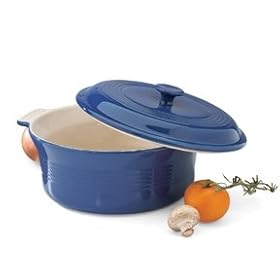 Mayfair and Jackson 5052b 3 Quart Stoneware Casserole Dish with Lid Blue by Mayfair & Jackson