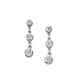 3 Cubic Zirconia (Created) Dangle Earrings in 14K White Gold