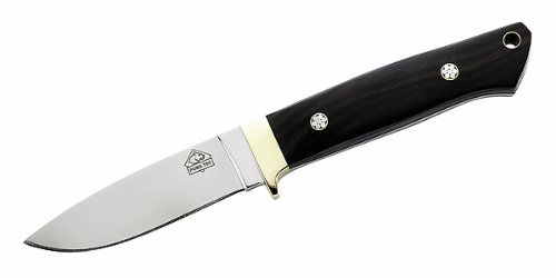Puma TEC G&Atilde;&frac14;rtelmesser, AISI 420, Ebenholz, Neusilber, Lederscheide