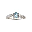 14K White Gold 0.02 ct. Diamond and 6 x 4 MM Oval Shaped Aquamarine Ring