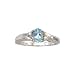 14K White Gold 0.02 ct. Diamond and 6 x 4 MM Oval Shaped Aquamarine Ring