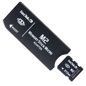 SanDisk - Flash memory card ( M2 to Memory Stick Duo adapter included ) - 512 MB - Memory Stick Micro (M2)