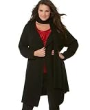 Alfani Plus Size Double-Breasted Sweater Coat with Scarf