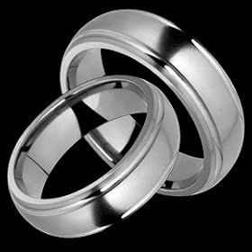 Jolanta Classic Titanium Wedding Band Set by Alain Raphael