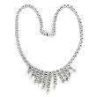 Rhodium Plated Brass Necklaces with Synthetic Pearl, 16 Inches