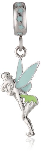 Disney Stainless Steel Tinker Bell Enamel Dangle Bead Charm