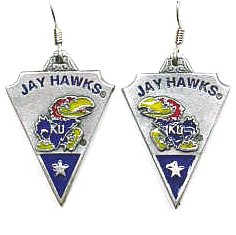 Kansas Jayhawks Dangle Earrings - NCAA College Athletics Fan Shop Sports Team Merchandise