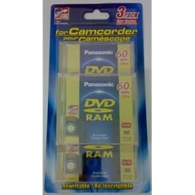 3 Pack Panasonic 8cm Mini DVD-RAM Discs 60min 2.8Gb Double Sided In Jewel Cases