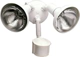Cooper Lighting MS185RW “180°ree” White, Motion Activated Regent Security Flood Light With Strong Die Cast Metal Lampholders & Coverplate