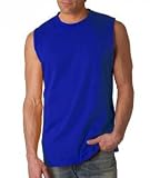 Gildan - Adult Ultra Cotton Sleeveless Shooter T-Shirt, Royal, XL