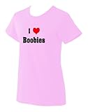 I Love/Heart Boobies Ladies T-Shirt PINK XL