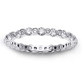 1.15ct 14K White Gold Full Eternity Diamond Ladies Wedding Band Ring