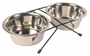 Trixie - Support 2 écuelles inox 0,45 L diamètre 12 cm