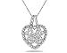 Diamond Heart Antique Pendant in White Gold title=