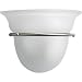 Progress Lighting P7181-09 1-Light Wall Sconce with Etched White Bell-Shaped Glass Bowl, Brushed Nickel