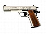 Colt Airguns- 1911A1 CO2 Air Pistol Nickel w/Wood Grips