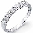 14Kt White Gold Ladies Lucky Nine Diamond Wedding Band