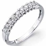 14Kt White Gold Ladies Lucky Nine Diamond Wedding Band - B0002VCUFU