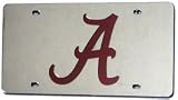 Alabama Crimson Tide Laser Cut Silver License Plate - SET OF 6 - Sports Merchandise