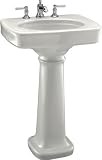 Kohler K-2338-8-0 Bancroft 24 pedestal lavatory with centers for 8 centers, White