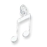 Buy Sterling Silver Music Notes Charm with 18 inch Sterling Silver Chain by Goldfinger