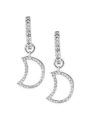 14K White Gold Diamond Half-Moon Earrings (1/2 Cttw, SI Clarity, G Color)