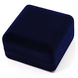 Dark Blue Velour Flip Top Bracelet Box