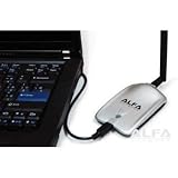 Alfa AWUS036H Upgraded to 1000mW 1W 802.11b/g High Gain USB Wireless Long-Rang WiFi network Adapter with 5dBi Antenna - for Wardriving & Range Extension