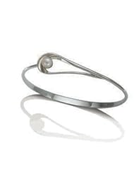 Ed Levin, Rendezvous Bracelet, .925 Sterling Silver, White Pearl, Sizes S - L, Expandable
