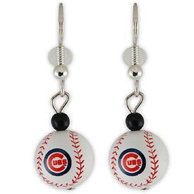Chicago Cubs Baseball Dangle Earrings