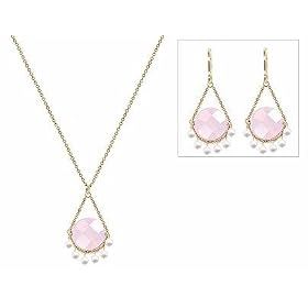 Click here to buy Hope - Quartz and Fresh Water Pearl Necklace and Earring Set by Maggie T New York.