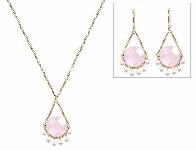 Click here to buy Hope - Quartz and Fresh Water Pearl Necklace and Earring Set.