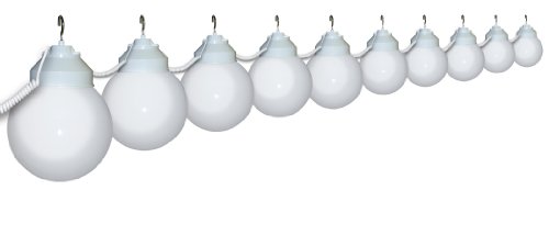 Polymer Products LLC 1601-00515-PRE White Ten Globe String Light Set