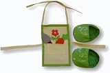 256 - Garden Apron w/Clogs Clothes for 14" - 18" Stuffed Animals and Dolls