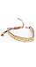 Zad Jewelry 2 Line Square Gold Metal Bead Leather title=