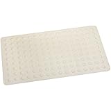 TOPSKY Non-slip Environmental Big Bubble Soft Rubber Massage Bath Mat Pad Shower Tub Bathing Bathroom Mat with Suction Cup-White