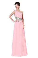 Lace Sequined Cocktail Floor Length Chiffon One Shoulder Evening Dress/Homecoming Dress/Pageant Dress/Prom Dress/Quinceanera Dress/Party Dress/Wedding Dress 